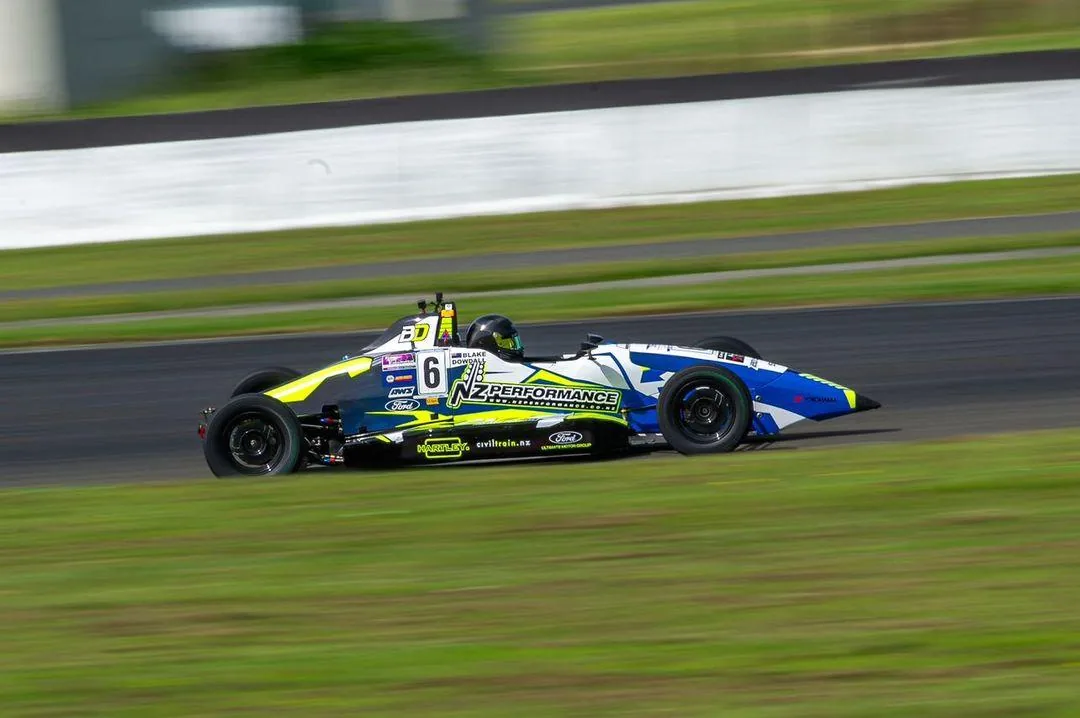 Blake Dowdall racing in close company at Manfeild