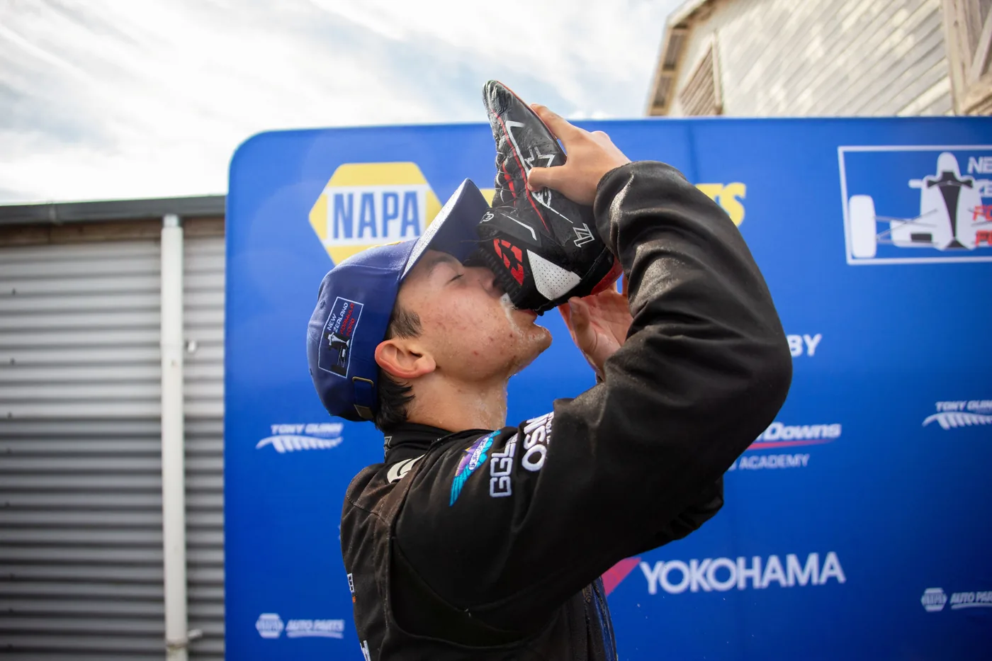 Blake Dowdall with the 2025 NZ Formula Ford trophies