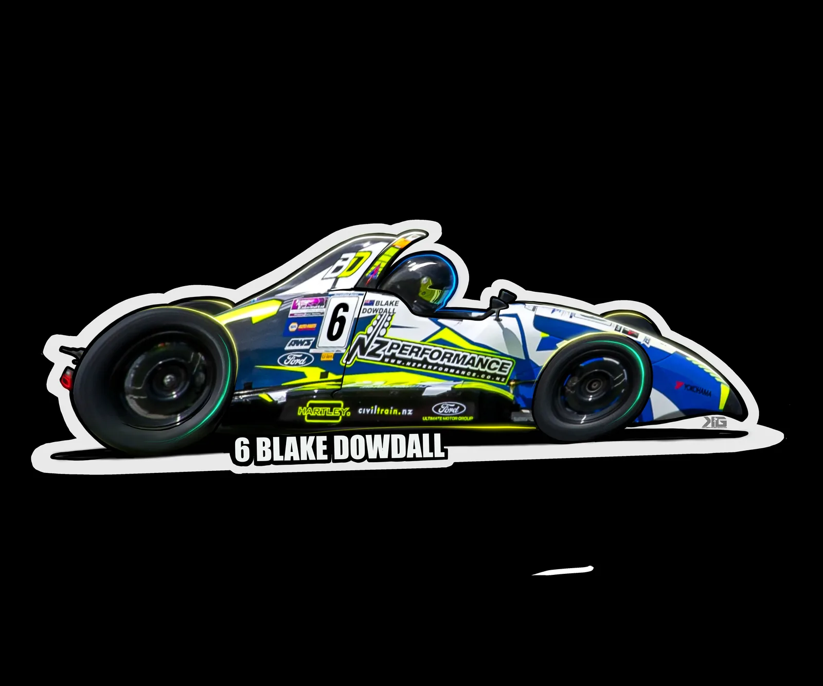 Blake Dowdall Motorsport sticker design