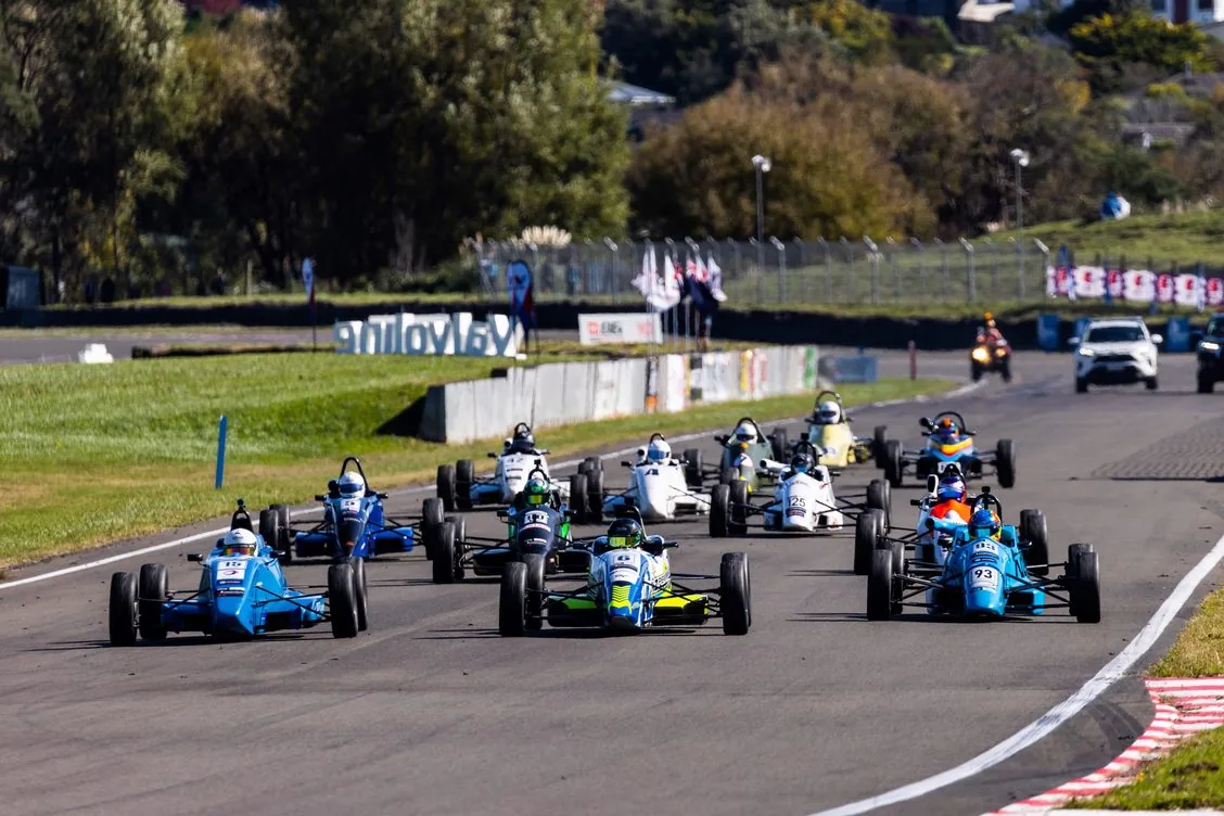 Blake Dowdall leading at Manfeild