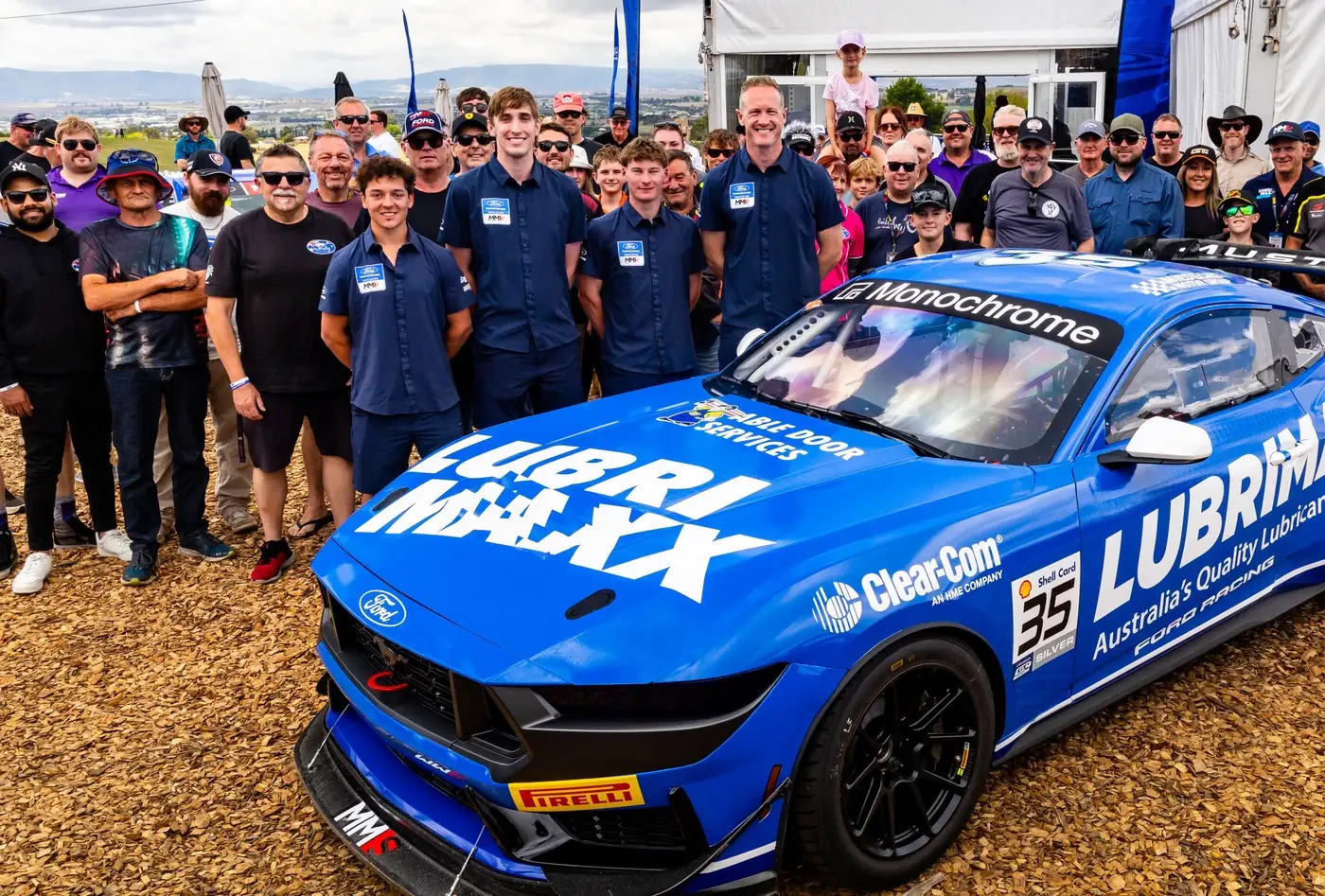 Blake Dowdall with the Ford Mustang GT4 ahead of the 2026 GT4 Australia season