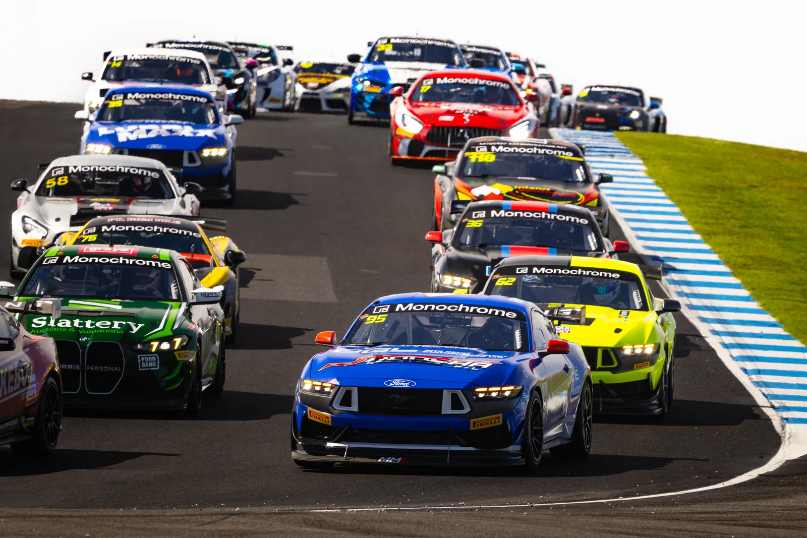 Blake Dowdall's #95 Ford Mustang GT4 at the GT4 Australia opening round, Phillip Island