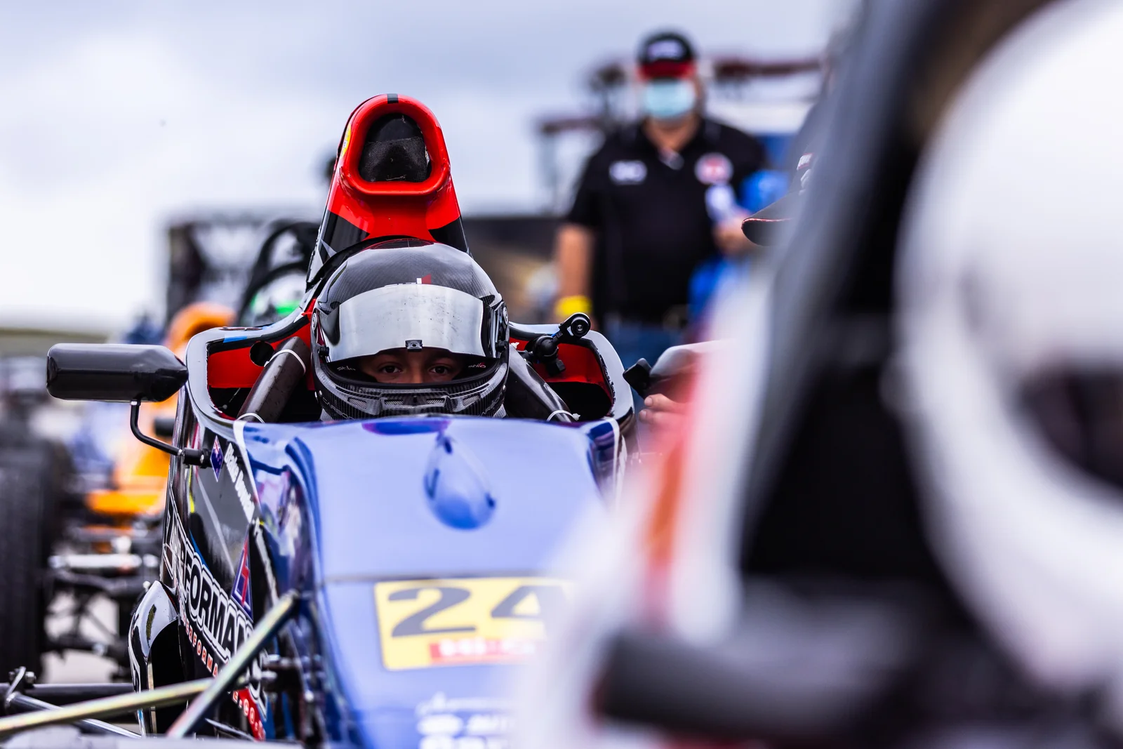 Blake Dowdall at the wheel of his #24 Formula First car at Hampton Downs.