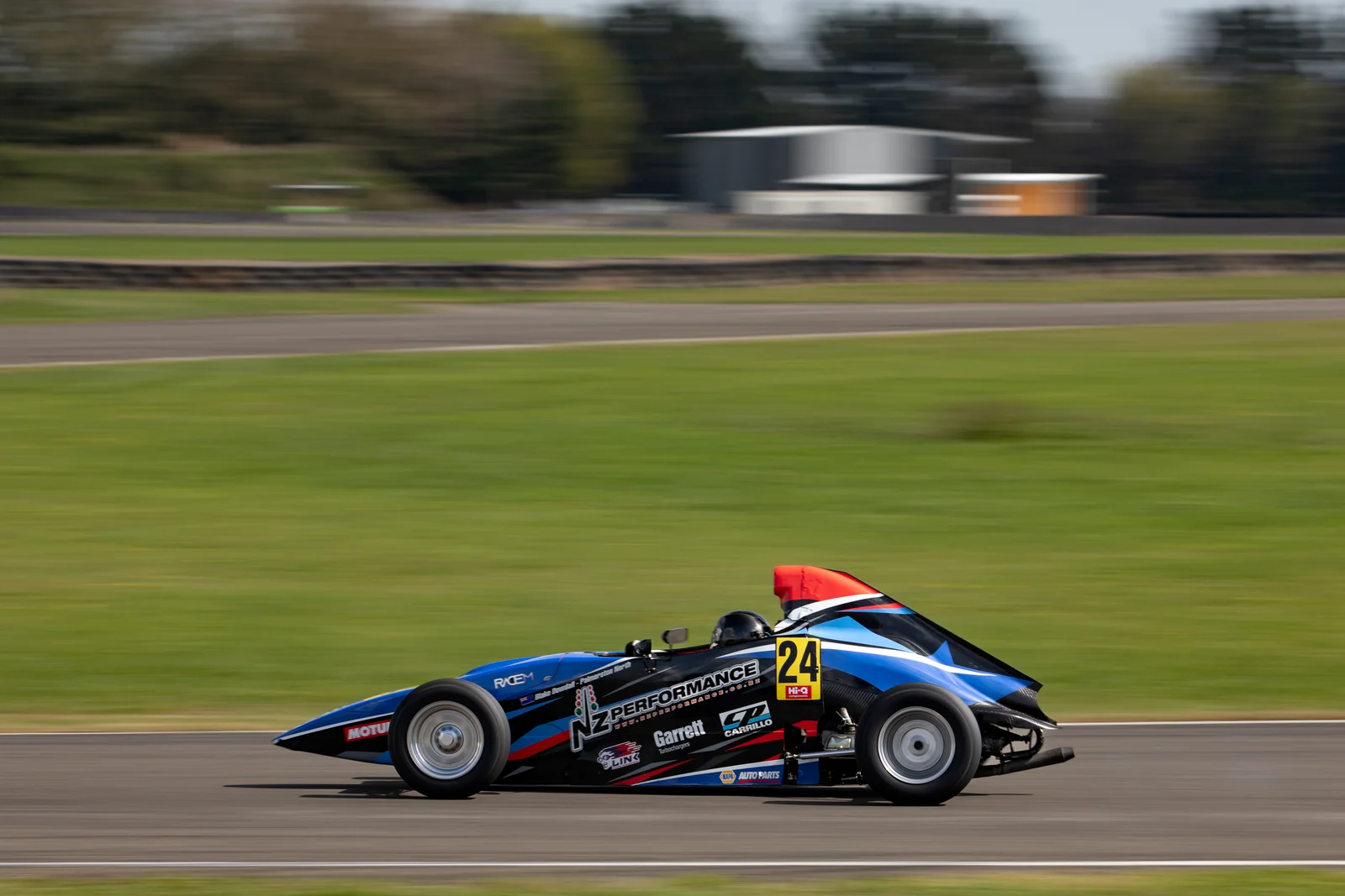 Blake Dowdall racing his #24 Formula First car at Manfeild.