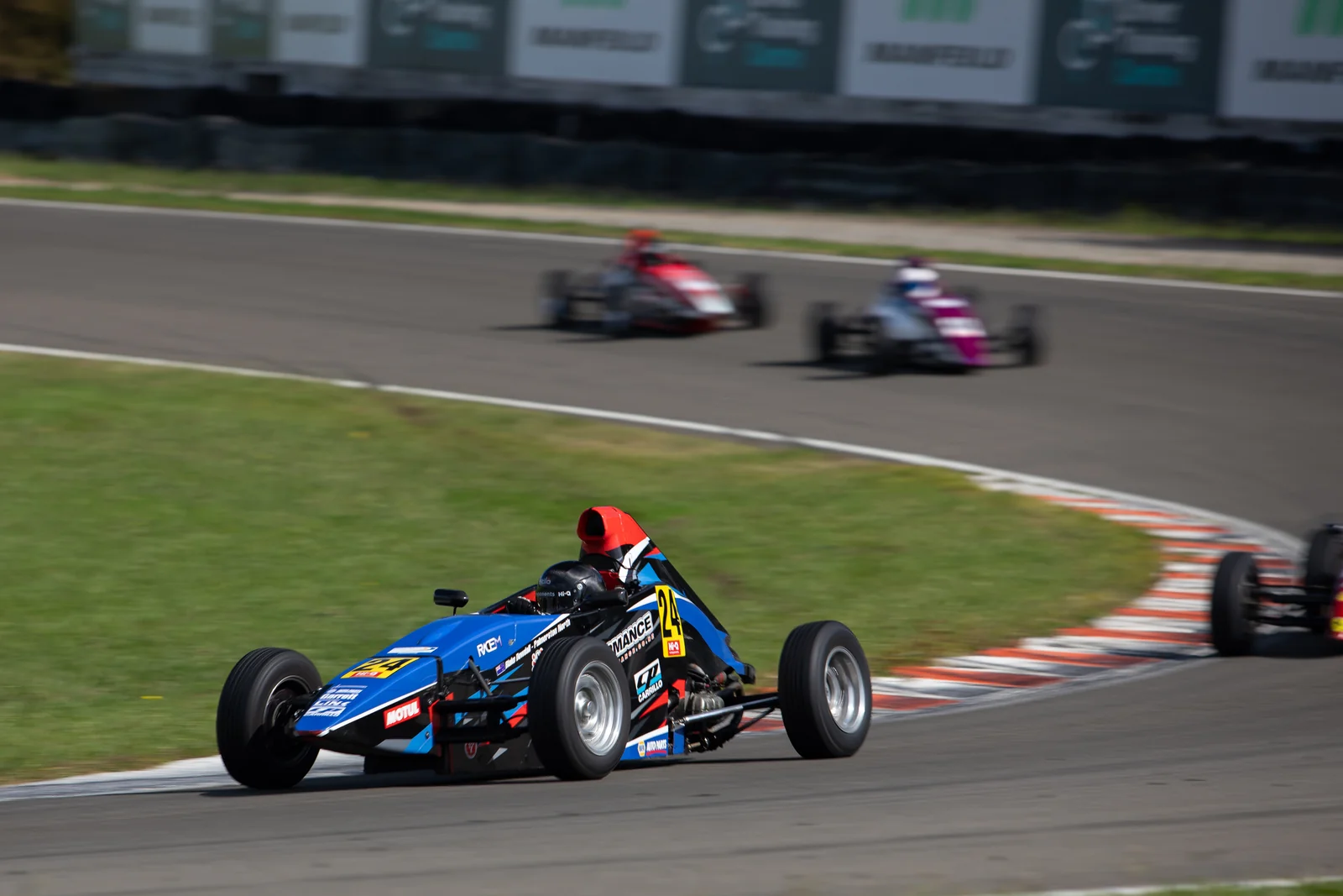 Blake Dowdall racing his #24 Formula First car at Manfeild.