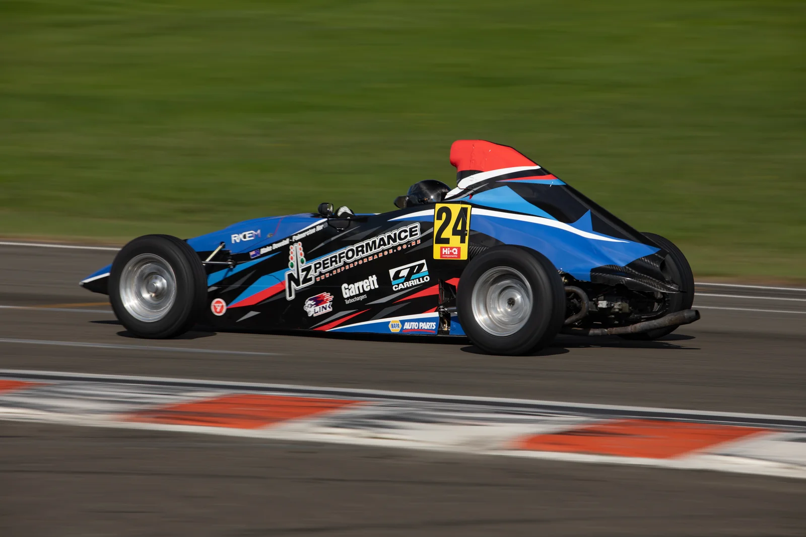 Blake Dowdall racing his #24 Formula First car at Manfeild.