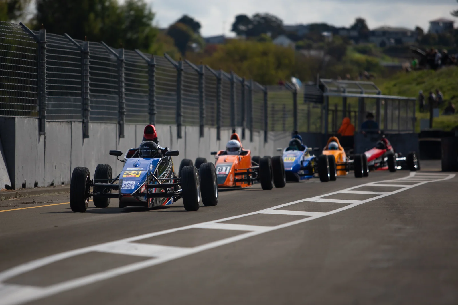 Blake Dowdall lines up on the grid at Manfeild.