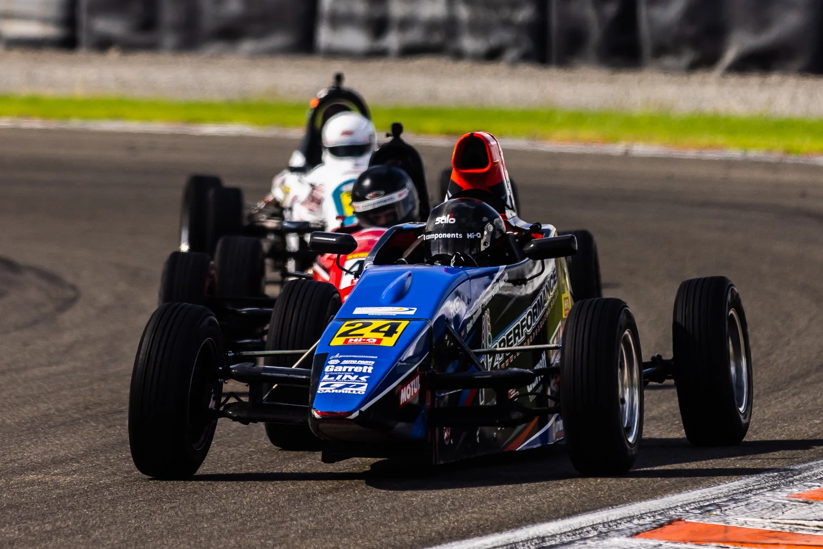 Blake Dowdall battles in the Formula First pack at Manfeild.