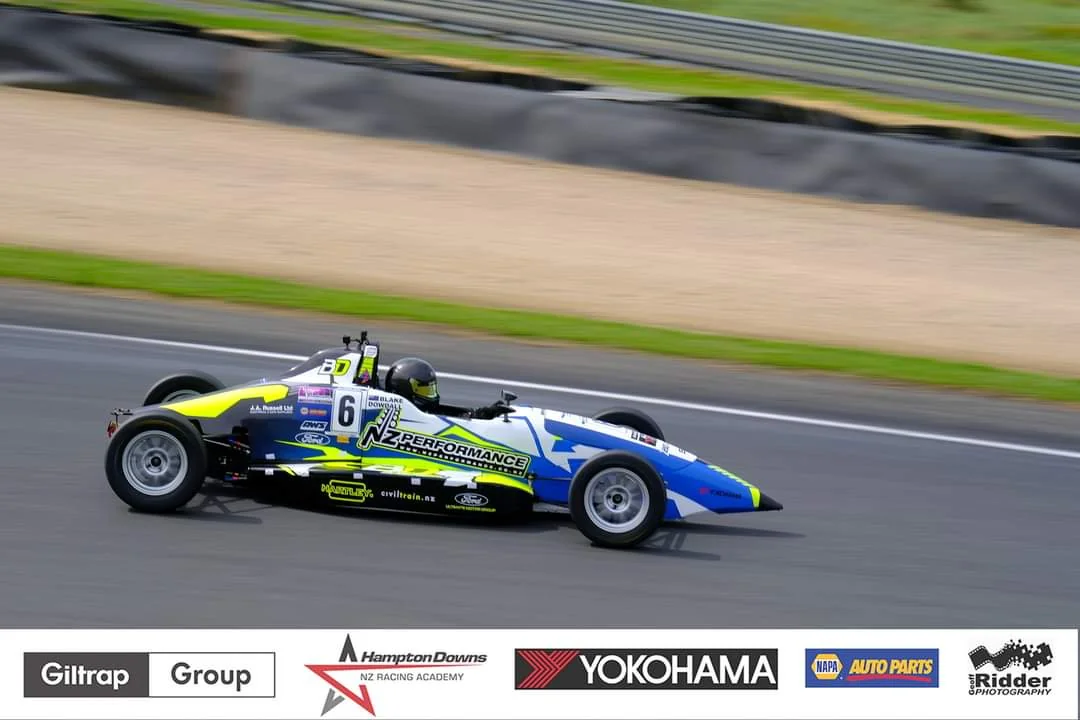 Blake Dowdall racing his #6 Formula Ford at Hampton Downs.