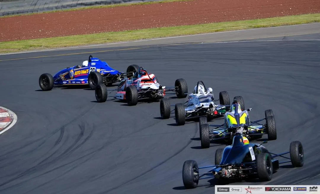 Blake Dowdall racing his #6 Formula Ford during the 2023-24 North Island Formula Ford Championship.