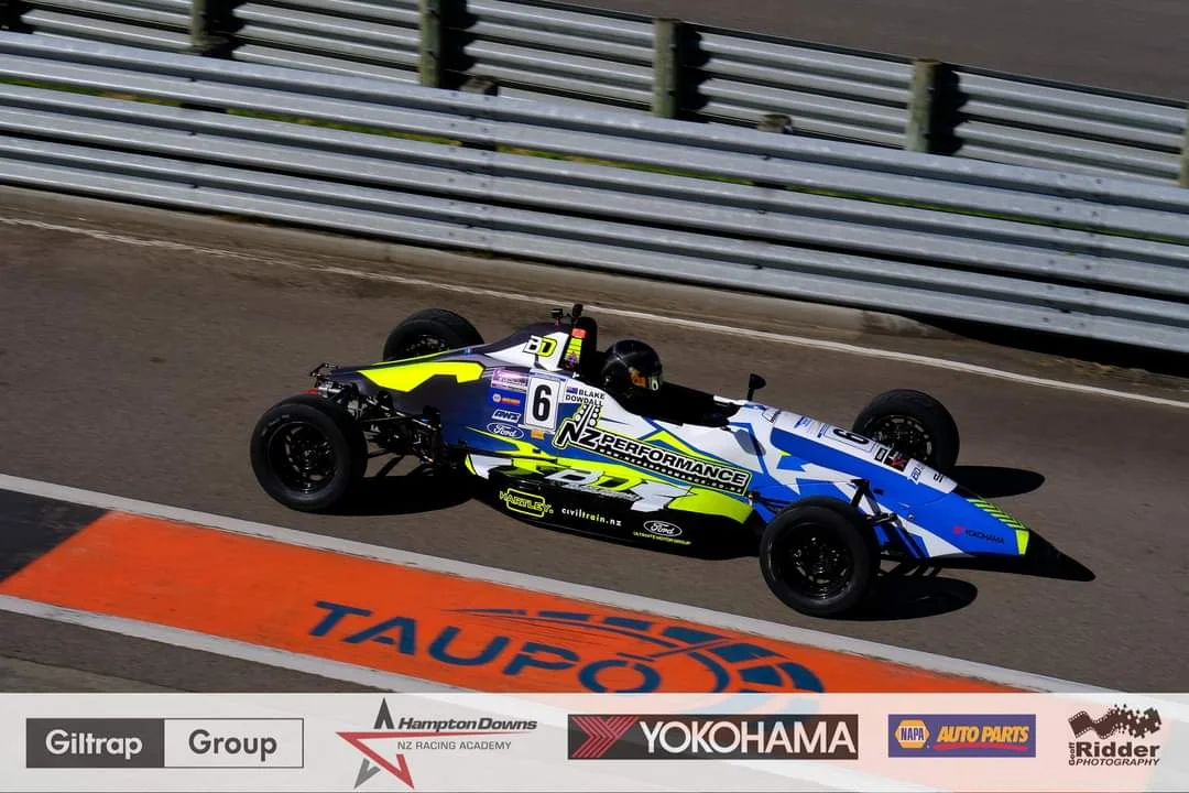 Blake Dowdall's #6 Formula Ford during the 2023-24 North Island Formula Ford Championship.