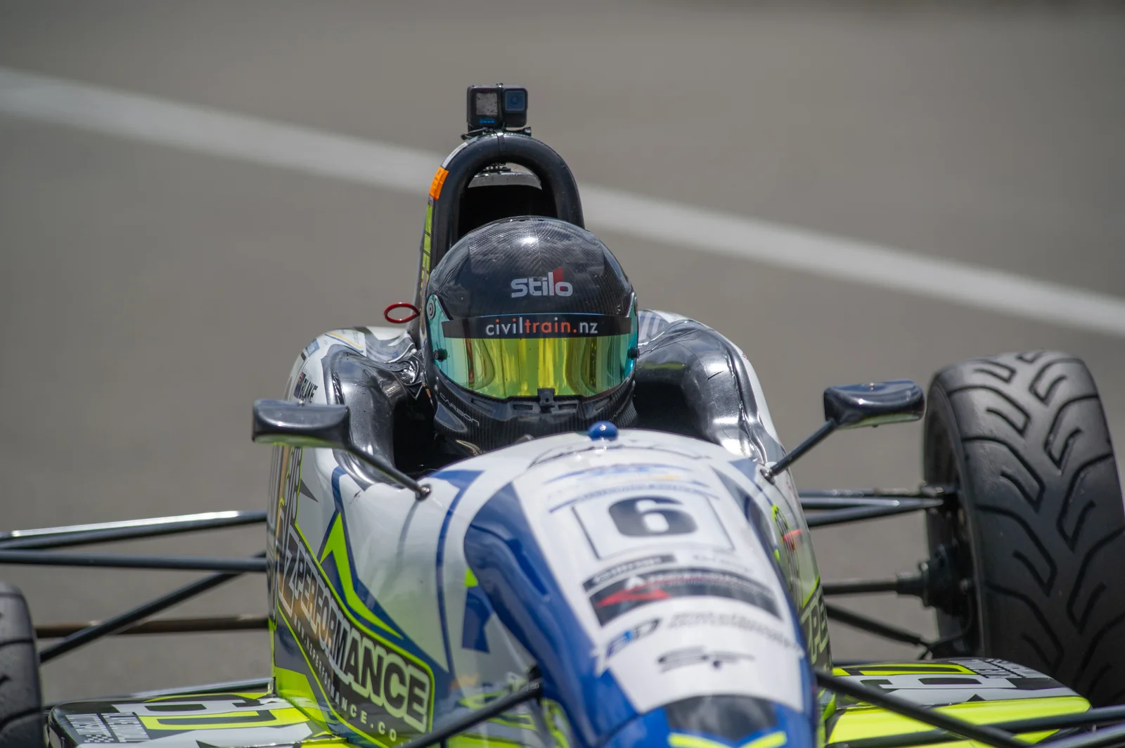 Blake Dowdall racing his #6 Formula Ford during the 2023-24 North Island Formula Ford Championship.
