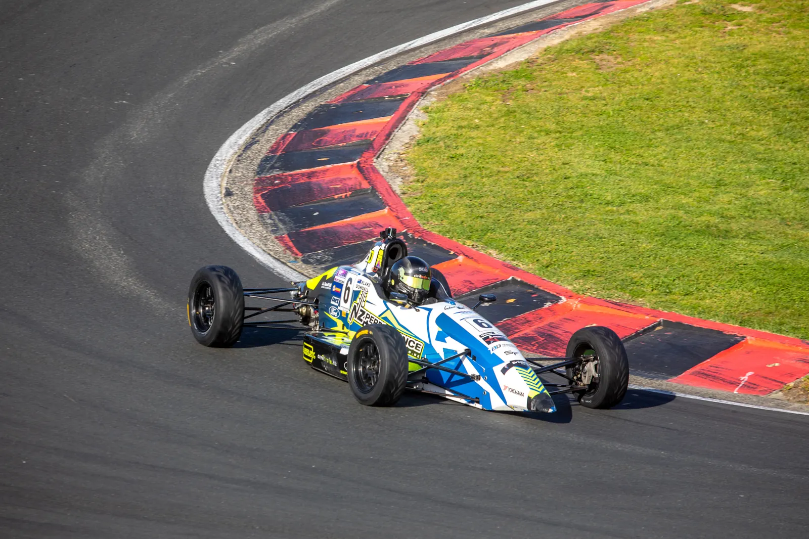 Blake Dowdall racing his #6 Formula Ford at Hampton Downs.