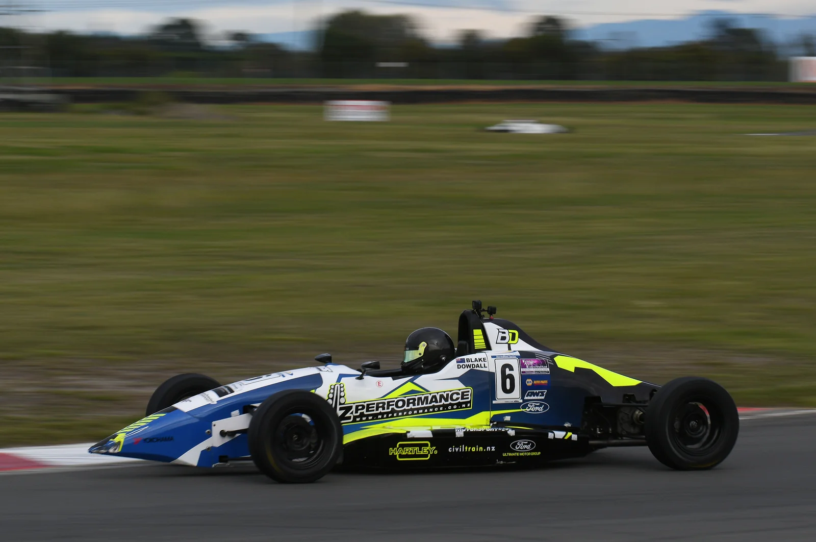 Blake Dowdall racing his #6 Formula Ford at Ruapuna.