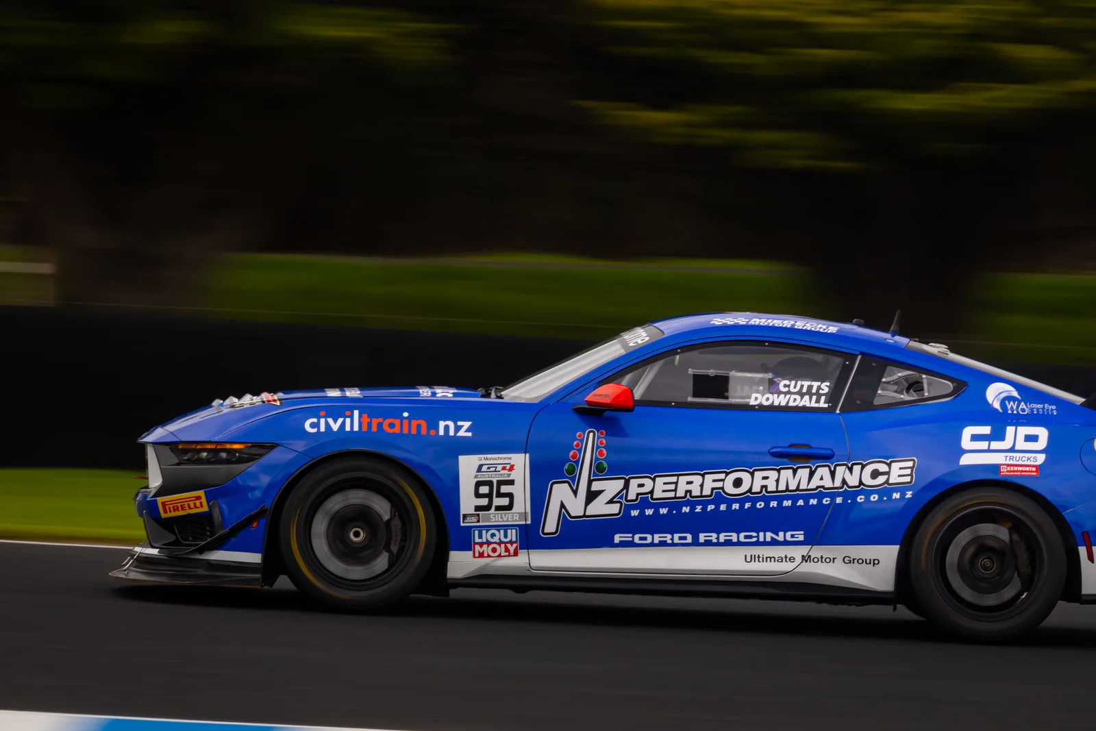 Blake Dowdall's #95 Ford Mustang GT4 on track at the GT4 Australia media day