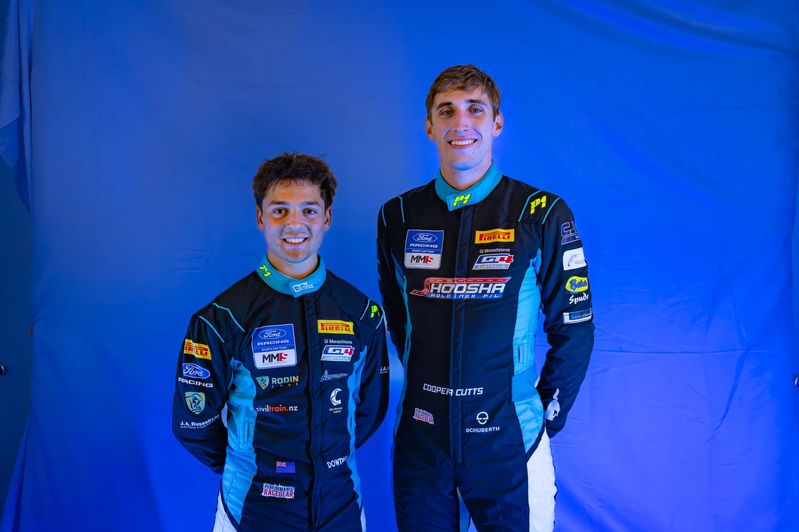 Blake Dowdall with his GT4 Australia co-driver ahead of Round 1