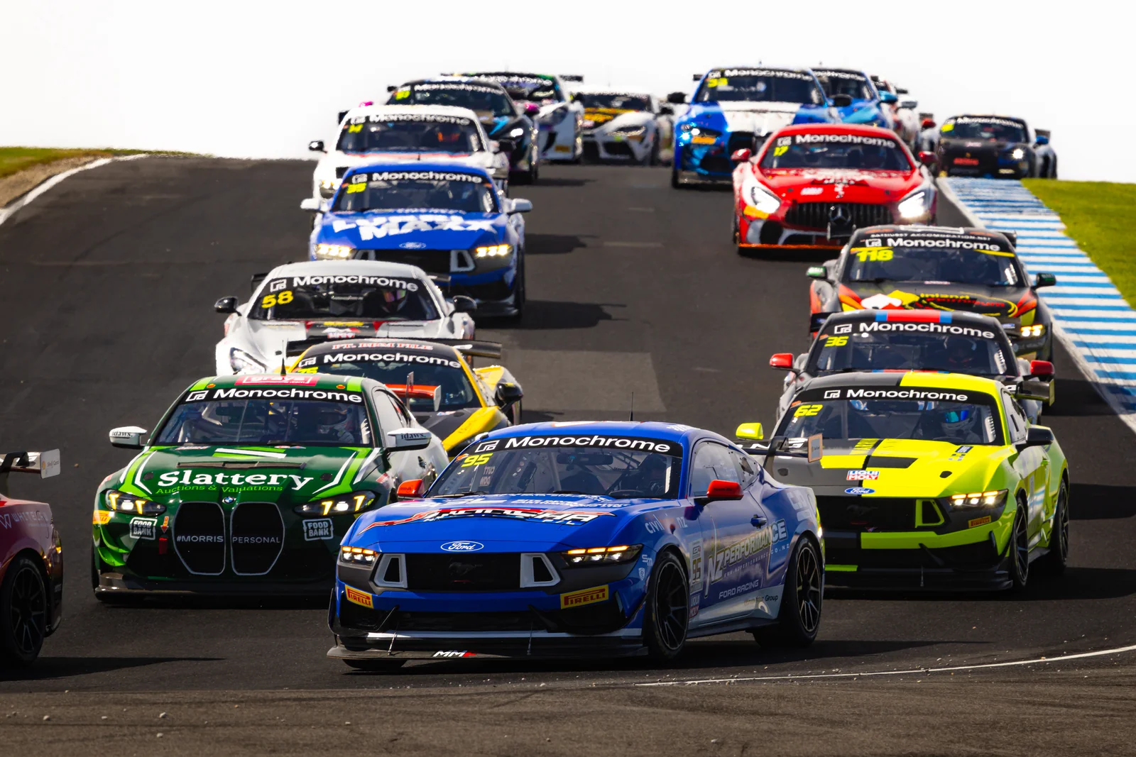 Blake Dowdall racing in the GT4 Australia pack at Phillip Island
