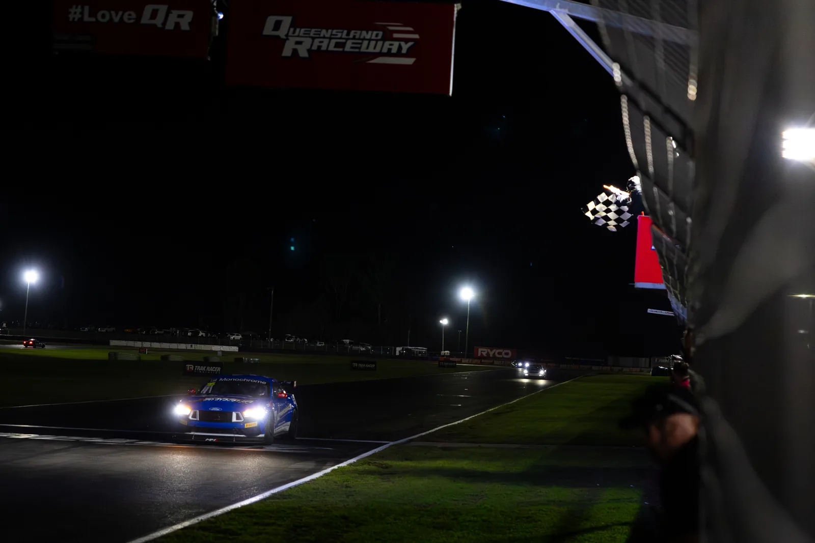 The checkered flag falls on the Queensland Raceway night race