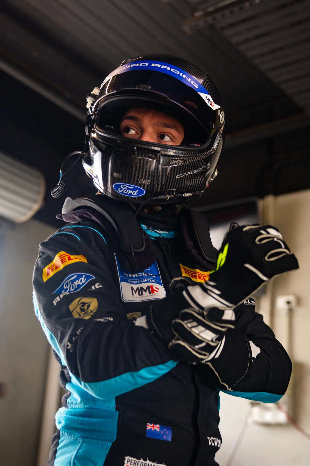 Blake Dowdall in race gear at The Bend Motorsport Park for Round 2