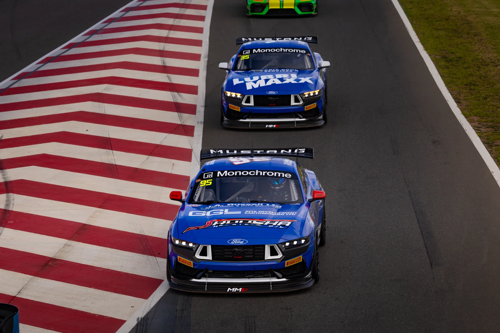 Blake Dowdall racing among the GT4 Australia field at The Bend