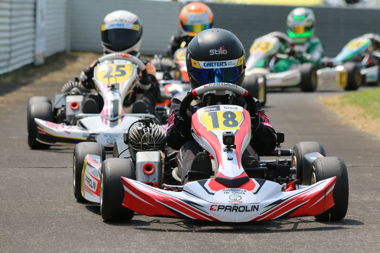 Blake Dowdall racing karts in the Mini ROK class